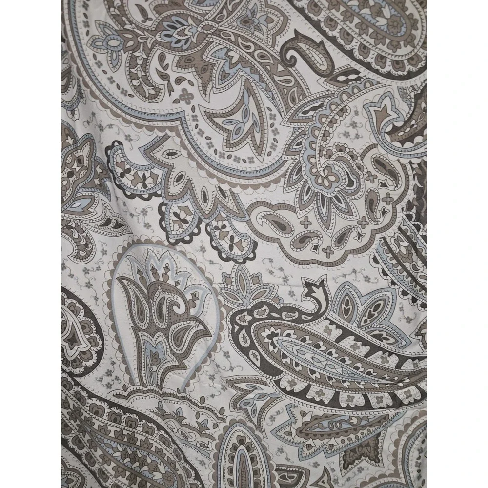 BELLA LUX FINE LINEN PAINTED PAISLEY FULL/QUEEN DUVET COVER 90x90 2 Shams